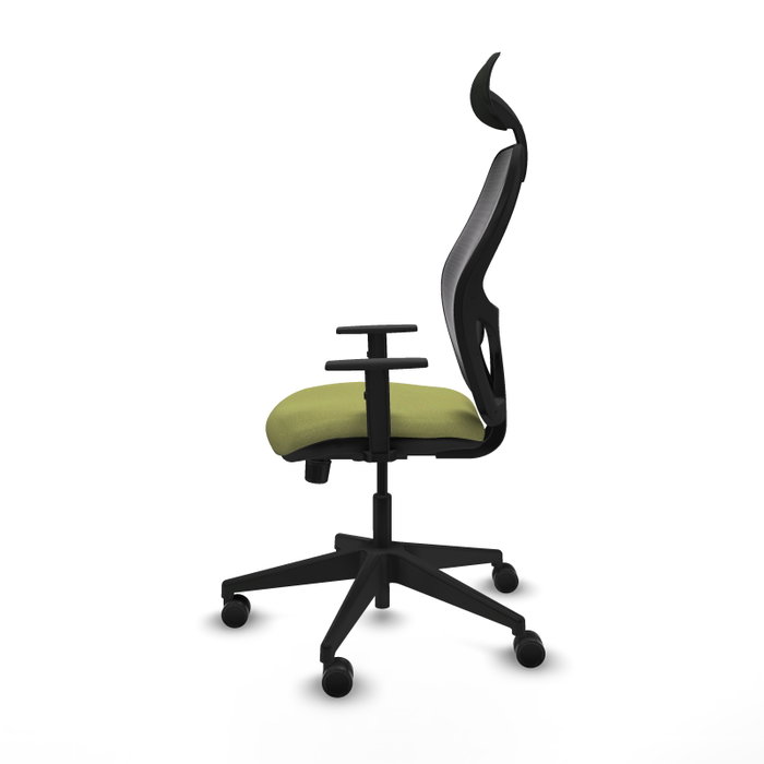 PIQUERAS Y CRESPO Silla de oficina Alocén Verde oliva y Negro con mecanismo Sincro