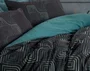 Juego de Ropa de Cama de 100% Algodón - 1 Funda Nórdica 140x200 cm y 1 Funda de Almohada 60x60 cm - Estampado Azul Petróleo