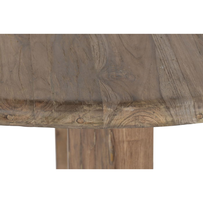 DKD Home Decor Mesa de Comedor Redonda de Teca Reciclada Natural
