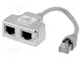 Digitus Adaptador de Red CAT 5e, 2x RJ45 Hembra a 1x RJ45 Macho, 0,19 m