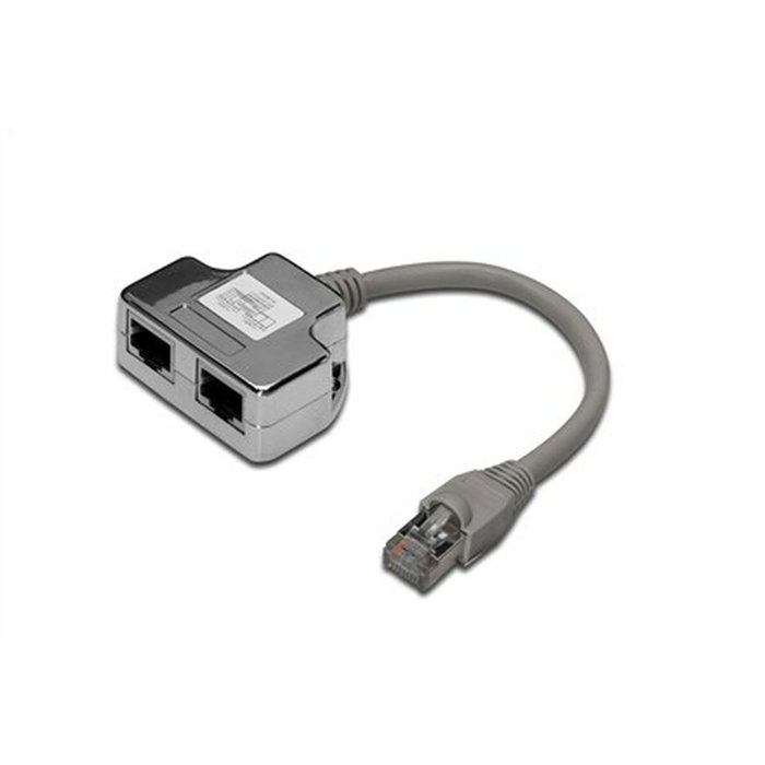 Digitus Adaptador de Red CAT 5e Blindado 2x RJ45 Hembra a 1x RJ45 Macho 0,19 m Digitus Adaptador de Red CAT 5e Blindado 2x RJ45 Hembra a 1x RJ45 Macho 0,19 m