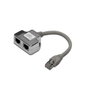 Digitus Adaptador de Red CAT 5e Blindado 2x RJ45 Hembra a 1x RJ45 Macho 0,19 m