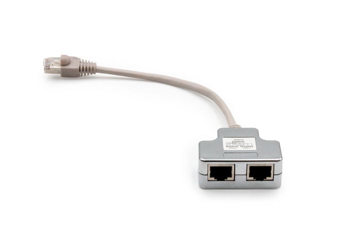 Digitus CAT 5e Adaptador de Cable de Parche Blindado, 2x RJ45 Hembra a 1x RJ45 Macho, 0.19 m