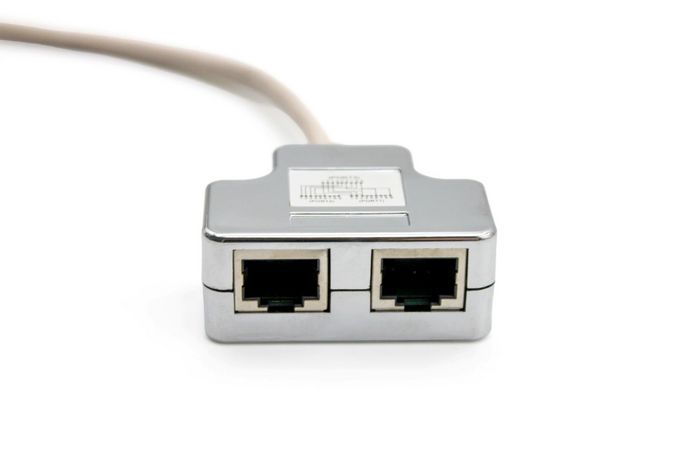 Digitus CAT 5e Adaptador de Cable de Parche Blindado, 2x RJ45 Hembra a 1x RJ45 Macho, 0.19 m