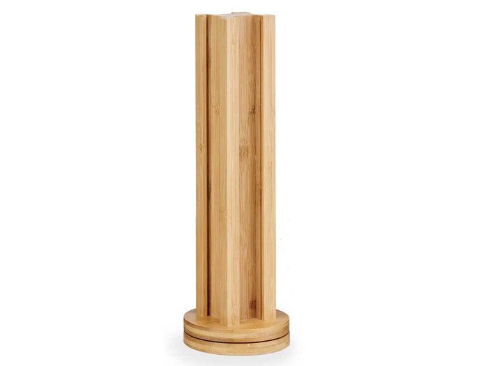 Kinvara Portacápsulas Giratorio de Bambú para 36 Cápsulas Pequeñas Tipo Nespresso, 11x34x11 cm (Set de 6)