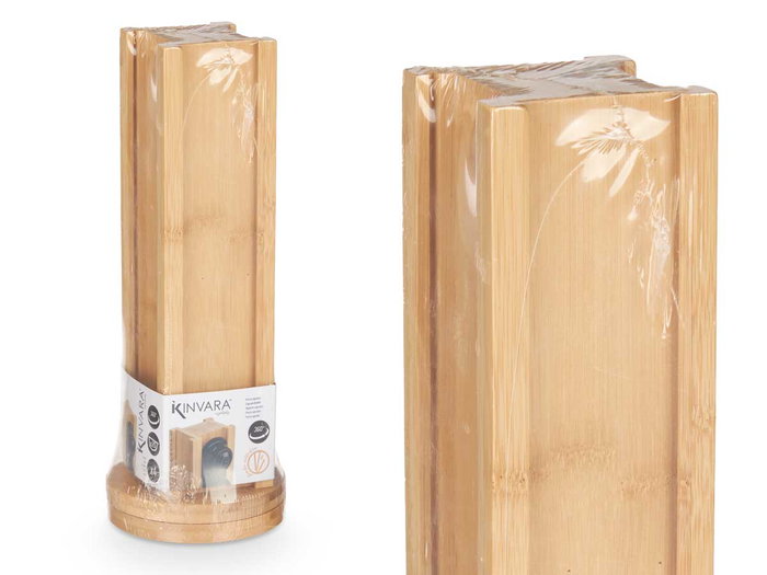 Kinvara Portacápsulas Giratorio de Bambú para 36 Cápsulas Pequeñas Tipo Nespresso, 11x34x11 cm (Set de 6)