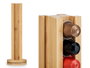 Kinvara Portacápsulas Giratorio de Bambú para 36 Cápsulas Pequeñas Tipo Nespresso, 11x34x11 cm (Set de 6)