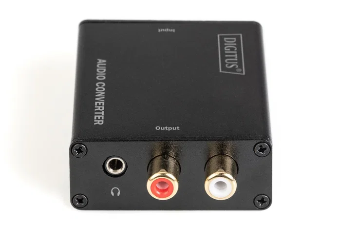 Digitus DS-40138 Convertidor de Audio Digital Óptico/Coaxial a Analógico (L/R), 192 kHz, Color Negro