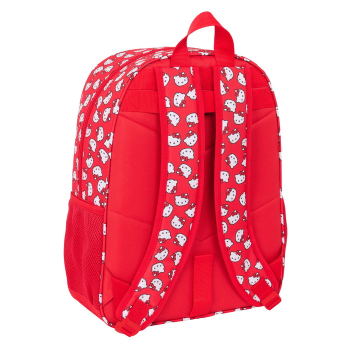 Mochila Escolar Hello Kitty Iconic Blanco Rojo 33 x 42 x 14 cm