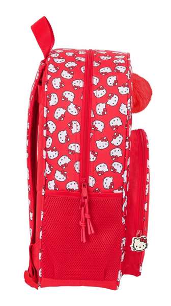 Mochila Escolar Hello Kitty Iconic Blanco Rojo 33 x 42 x 14 cm