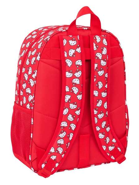 Mochila Escolar Hello Kitty Iconic Blanco Rojo 33 x 42 x 14 cm