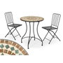 Ibergarden Set de Mesa Mosaico Marrón y 2 Sillas de Forja Negra