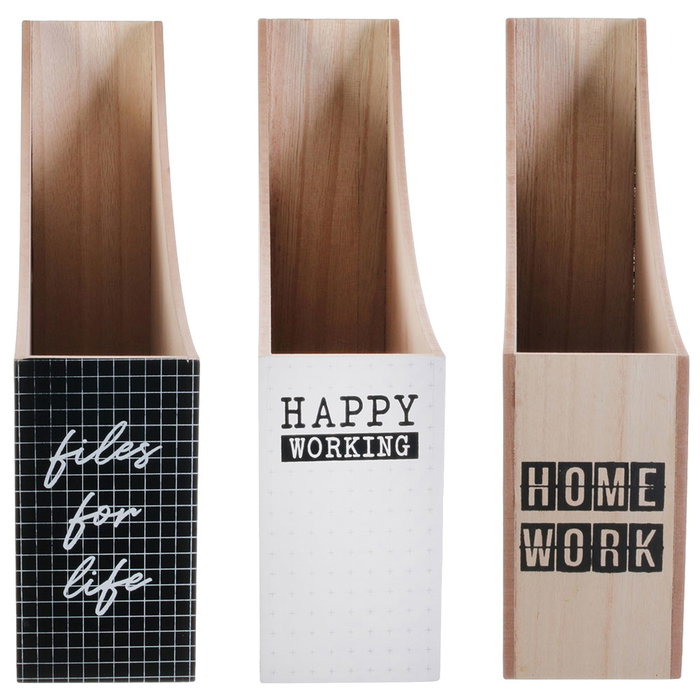 Dites-le avec des Mots Archivador Happy Working Madera MDF para Documentos 8x28x29.5 cm