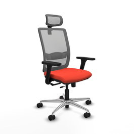 PIQUERAS Y CRESPO Silla de oficina Haches con mecanismo Sincro/Traslack, Naranja oscuro y Gris