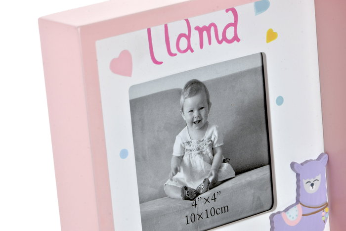 DKD Home Decor Marco de Foto Llama Rosa 18x4x18 cm