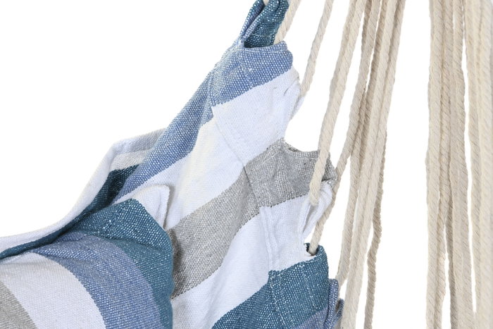 DKD Home Decor Silla Colgante para Terraza y Jardín Azul y Blanco 60 x 135 x 100 cm