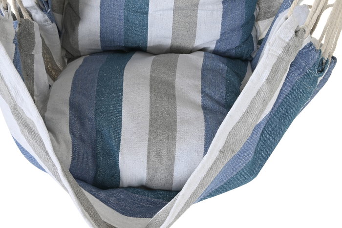 DKD Home Decor Silla Colgante para Terraza y Jardín Azul y Blanco 60 x 135 x 100 cm