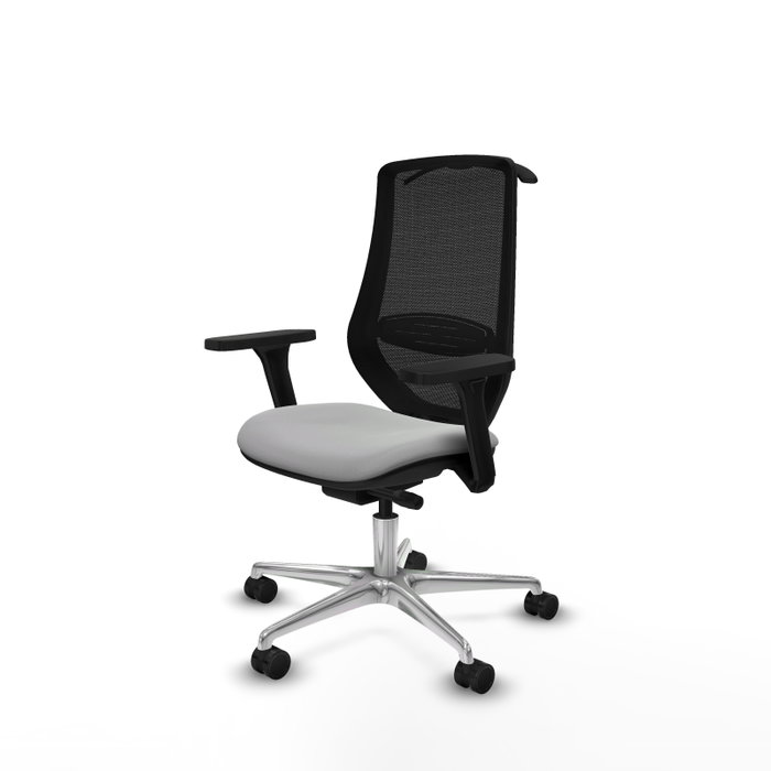 PIQUERAS Y CRESPO Silla de oficina Mardos con mecanismo Sincro/Traslack, Gris claro y Negro
