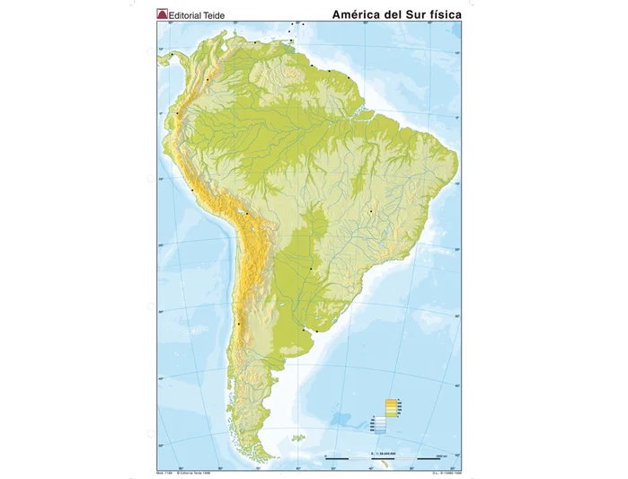 Teide Mapa mudo América del Sur Din A4
