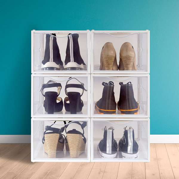 Color Baby Pack 6 Cajas Zapatos Apilables 25x35x18,5 cm PP ABS