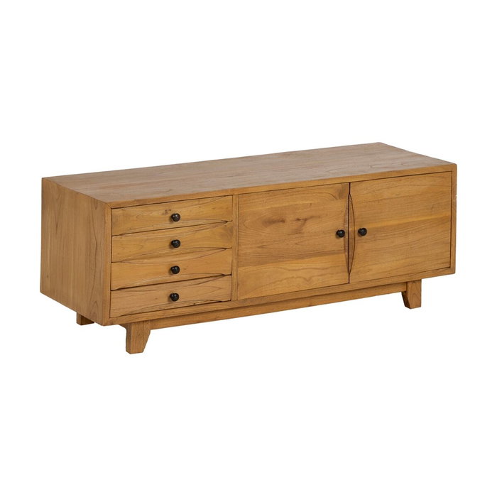 Ixia Mueble TV Natural Madera Mindi Salón 120 x 40 x 45 cm Ixia Mueble TV Natural Madera Mindi Salón 120 x 40 x 45 cm