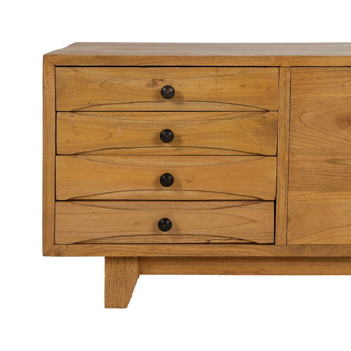 Ixia Mueble TV Natural Madera Mindi Salón 120 x 40 x 45 cm Ixia Mueble TV Natural Madera Mindi Salón 120 x 40 x 45 cm