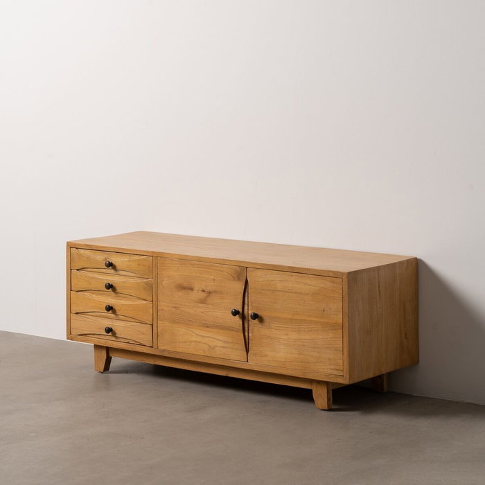 Ixia Mueble TV Natural Madera Mindi Salón 120 x 40 x 45 cm Ixia Mueble TV Natural Madera Mindi Salón 120 x 40 x 45 cm