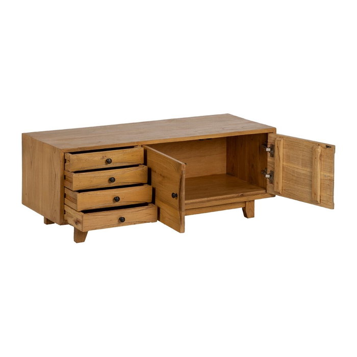 Ixia Mueble TV Natural Madera Mindi Salón 120 x 40 x 45 cm Ixia Mueble TV Natural Madera Mindi Salón 120 x 40 x 45 cm