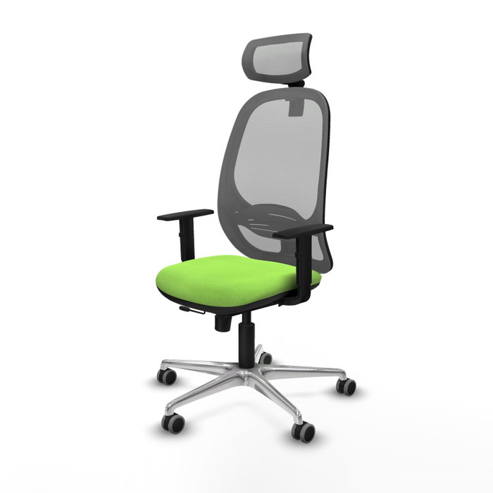 PIQUERAS Y CRESPO Silla de oficina Cilanco con mecanismo Sincro/Traslack, Pistacho y Gris