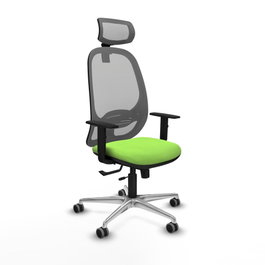 PIQUERAS Y CRESPO Silla de oficina Cilanco con mecanismo Sincro/Traslack, Pistacho y Gris