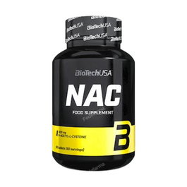 Biotechusa N-Acetilcisteína NAC 60 Tabletas, Suplemento de Antioxidantes