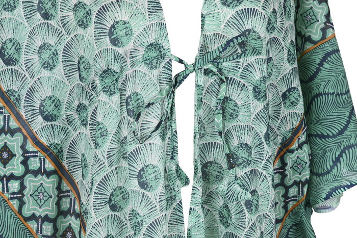 DKD Home Decor Kaftan Mediterraneo Andalusi Naranja Verde 80 x 140 x 80 cm (3 Unidades)