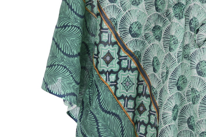 DKD Home Decor Kaftan Mediterraneo Andalusi Naranja Verde 80 x 140 x 80 cm (3 Unidades)