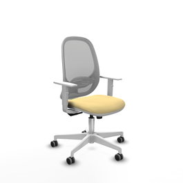 PIQUERAS Y CRESPO Silla de oficina Cilanco con mecanismo Sincro, Crema y Gris