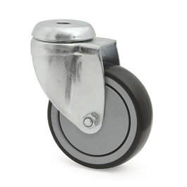 TENTE Rueda Giratoria 2470 Ø100mm Aro de Goma Polipropileno Antihuella y Anthilo