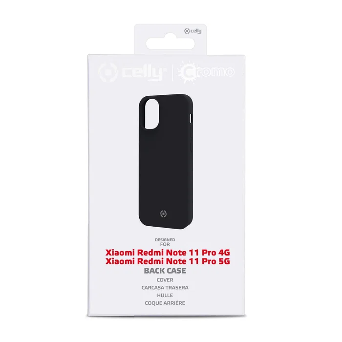 Celly Funda Xiaomi Redmi Note 11 Pro / Pro 5G Negro TPU Protectora Resistente a Rayones y Polvo