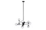 DKD Home Decor Lámpara de Techo Moderna Negro Cristal y Metal 9 Bolas 80 x 60 x 80 cm