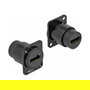 Delock D-Typ Modul HDMI-A Buchse zu Buchse, Conector HDMI Macho a Hembra, Color Negro
