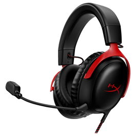 HyperX Cloud III Headset Gaming Negro/Rojo, Referencia 727A9AA, Auriculares con Sonido Surround 7.1 y Micrófono Desmontable