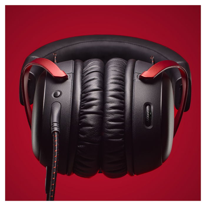 HyperX Cloud III Headset Gaming Negro/Rojo, Referencia 727A9AA, Auriculares con Sonido Surround 7.1 y Micrófono Desmontable
