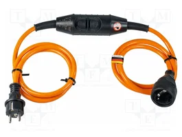 AS SCHWABE Prolongador de alimentación H07BQ-F 3G2,5mm2 3m naranja