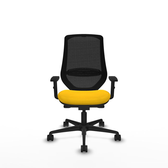 PIQUERAS Y CRESPO Silla de oficina Mardos con mecanismo Sincro/Traslack, Amarillo y Negro