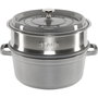 Staub La Cocotte 24cm redonda con inserto para vapor, Grafito