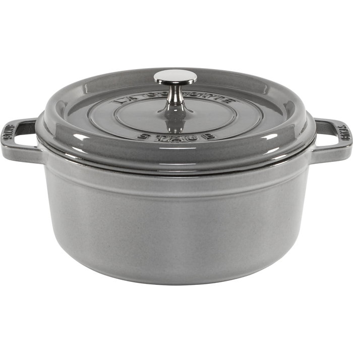 Staub La Cocotte 24cm redonda con inserto para vapor, Grafito