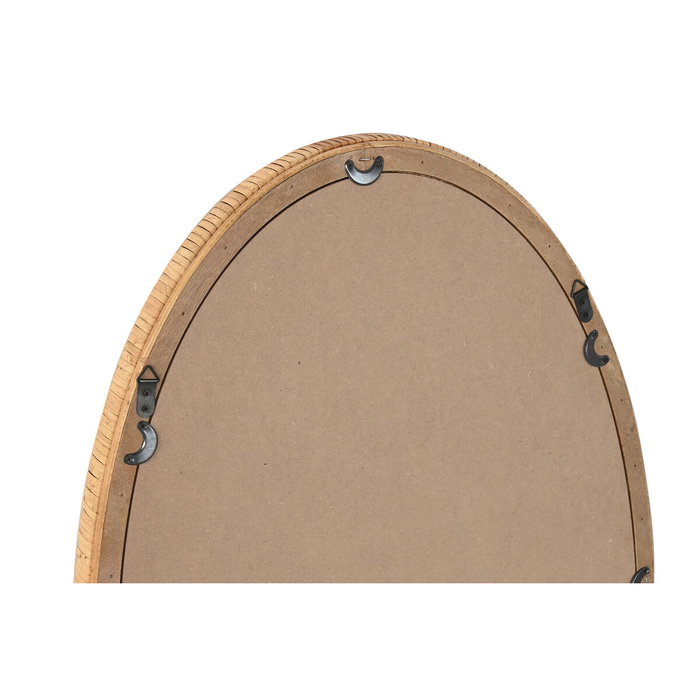 DKD Home Decor Espejo Oval Scandi Natural Ratán Cristal 53.5 x 4.5 x 85 cm