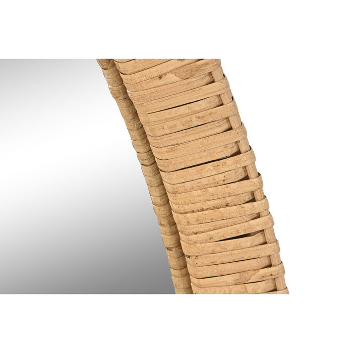 DKD Home Decor Espejo Oval Scandi Natural Ratán Cristal 53.5 x 4.5 x 85 cm