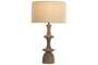 DKD Home Decor Lámpara de Sobremesa Mango y Lino Natural