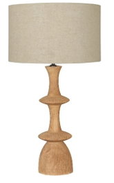 DKD Home Decor Lámpara de Sobremesa Mango y Lino Natural