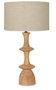 DKD Home Decor Lámpara de Sobremesa Mango y Lino Natural