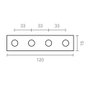 Edm Placa recta de unión PLC02 de acero zincado, 120 x 15 x 2 mm, 4 uds